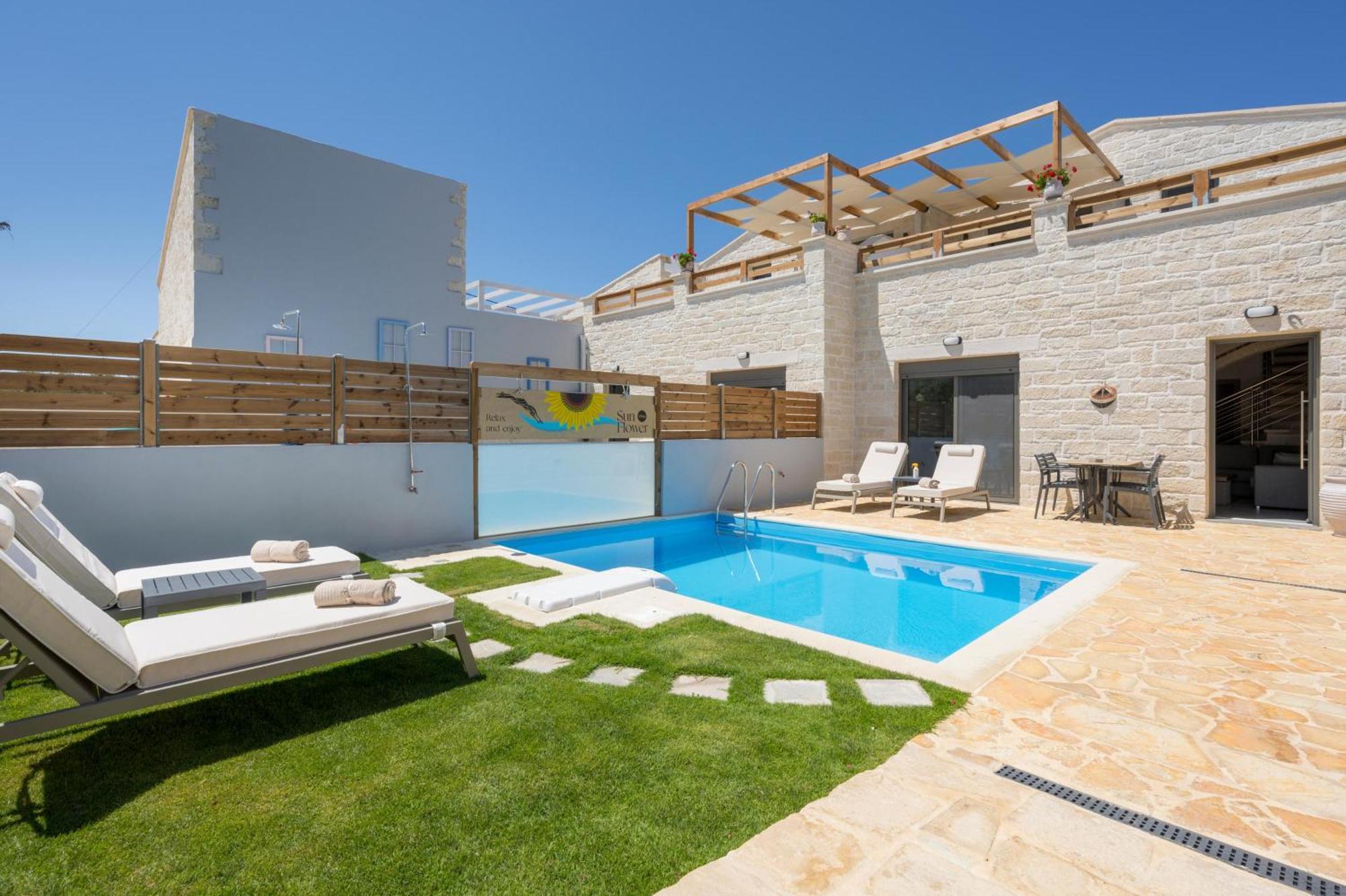Sun Flower Villas With Sea View Agia Marina  ภายนอก รูปภาพ