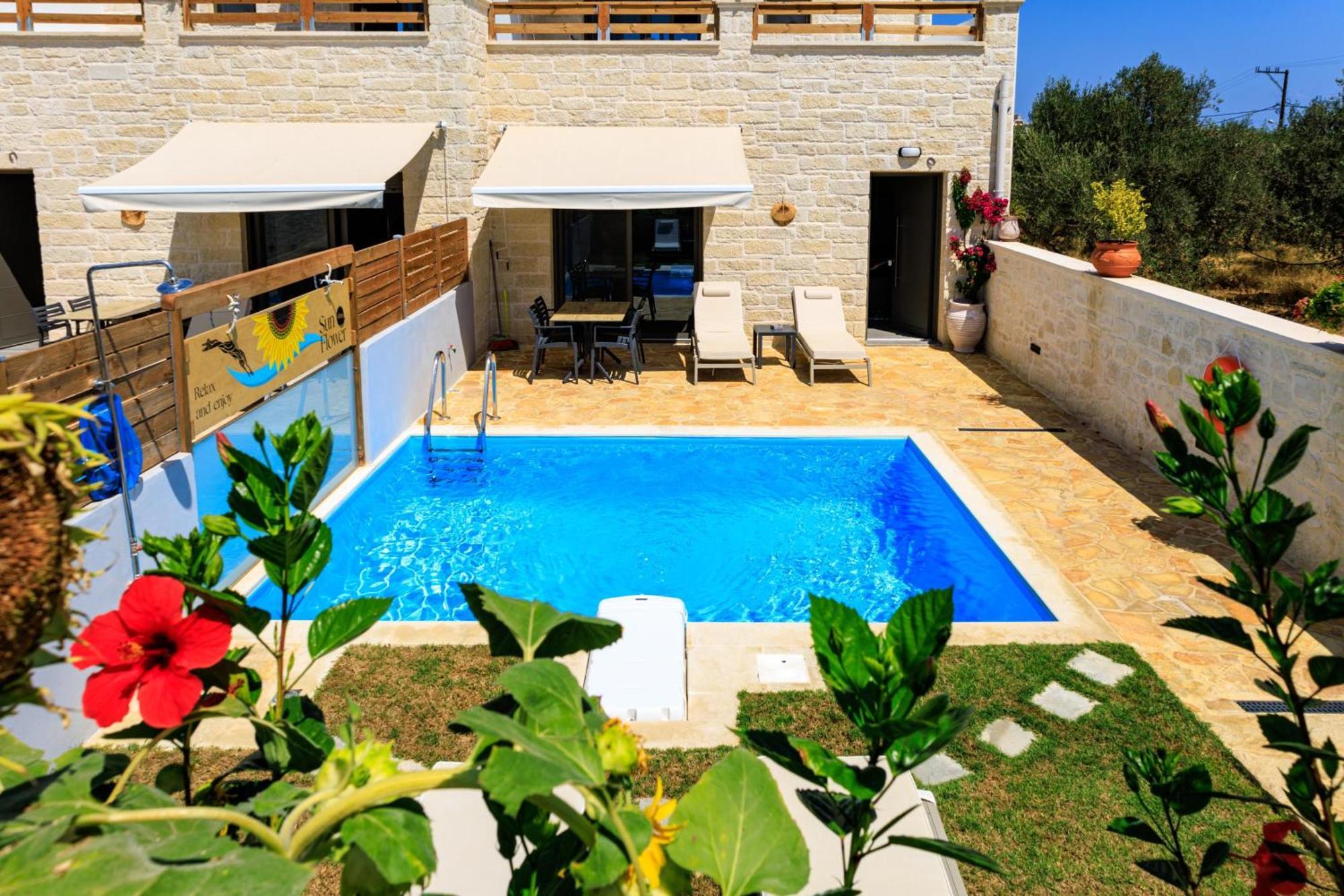 Sun Flower Villas With Sea View Agia Marina  ภายนอก รูปภาพ